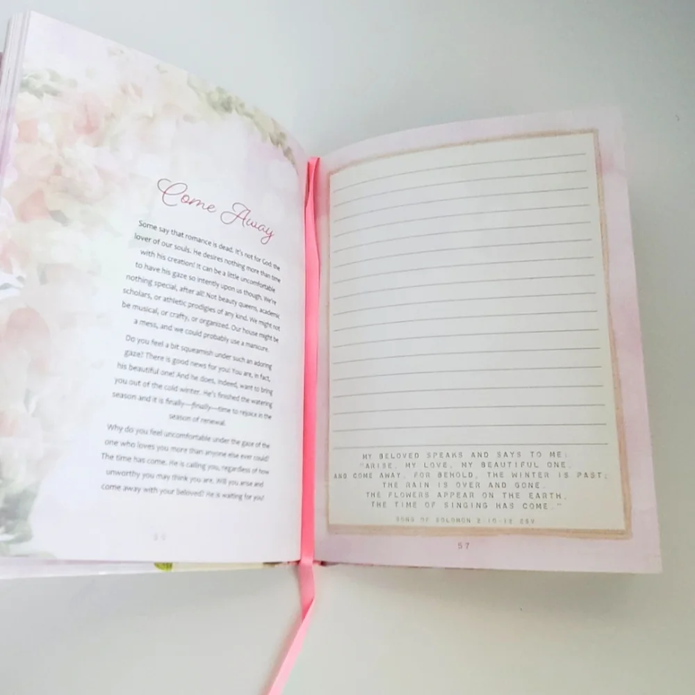 Scriptures & Quotes Journal Hardcover Notebook Flowers, Pink, Multicolor *READ*